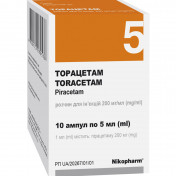 Торацетам розчин д/ін. 200 мг/мл по 5 мл №10 амп. поліет.